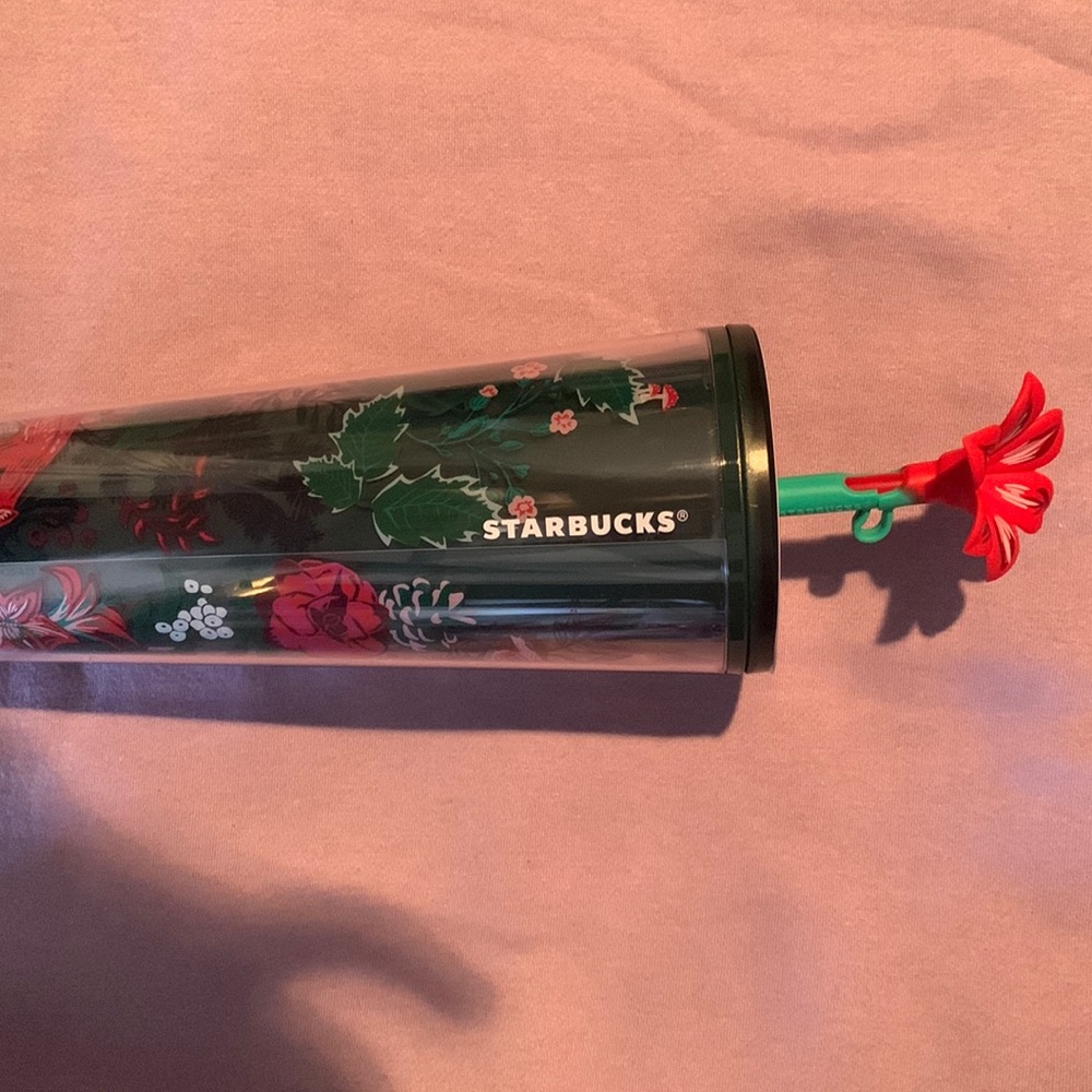 Starbucks Holiday Release 2022 Berry Corsage Straw Topper cold cup tumbler